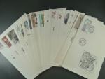 kompletní ročník obálek FDC 2015, kat. číslo 831 - 872, celkem 40 ks