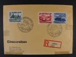 R-dopis frank. zn. Mi. č. 695 - 97, pod. raz. NÜRNBURGRING 21.5.39, přích. raz., na dopise mastné skvrny po lepící pásce, cca 160 EUR