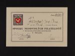 průkazka SPOLKU NEODVISLÝCH FILATELIESTŮ V ČESKOSLOVENSKÉ REPUBLICE V PRAZE Č. 451 s činným členem z Brna
