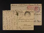 celistvost s pod. raz. K.u.K. FPA POLA 13.6.16 + lodní raz. S.M.S. RADETZKY a dopis s pod. raz.K.z.K. FPA POLA 2.9.18 + červené cenzurní rámeč. raz. S.M.S. Erzh. Franz Ferdinand