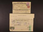 dva různé zpáteční lístky frank. služ. známkami, pestrá vysoká frankatura