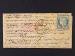 Skl. dopis z r. 1870 přepr. z Paříže do Tremelles balonem Lavoisier, frank. zn. Mi. č. 34 s čís. raz. 1 + denní raz. PL. DE. LA BOURSE 20.DEC.70, přích. raz., zk. Ferchenbauer