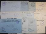 Sestava 11 ks. firemních dopisů Poštovné poušalováno z r. 1945 s proviz. raz., dobrá kvalita, zajímavé