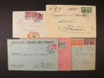 ČSR - sestava 5 ks celistvostí, z toho 2x RECO, z let 1931 - 39 s různými rámeč. raz. poštoven CHVALKOVICE, LEŠTINA, VELEŠOVICE, MAJETÍN, ROSTENICE