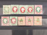 Helgoland - zn. Mi. č. 6c, 12, 13a, 14c, 16a, 18c, 18h, 18y, zk. Schuhardt, Schmiedt, celkem 540 EUR, zajimave