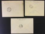 Předbežné - souběžne - sestava 3 ks dopisu (2x do ciziny) frank. mj. zn. č. 310, 348, dobrá kvalita, zajimavé