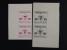 Ostatní - Junák Brno - nálepka Táborová pošta Rakovec zkusmý tisk - pravá krajová dvoupáska z 10ti-bloku v černé barvě na bílém papíře a levá krajová dvoupáska z 10ti-bloku v červené barvě na bílém papíře