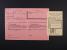 Německo - koncentrační tábory a věznice - Theresienstadt - připouštěcí formulář v růžové barvě do Brna s přiloženým pod. lístkem na balík s DR BRÜNN 11 7.7.43