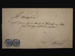 skl. dopis z r. 1854 do Brna frank. zn. Fe. č. 5 H, typ III (2x) s pod. dvoukruh. raz. LANGENWANG, pěkné střihy