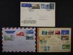 sestava 3 ks dopisů (1x RECO) z let 1946 - 55 frank. pestrými frankaturami, 230 EUR