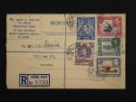 Uganda Kenya Tanganyika - R-celistvost v místě frank. pestrou vyskou frankaturou, pod. raz. NAIROBI REGISTERED 1.AP.52, zajímavé