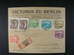 firemní R-dopis do Jugoslávie frank. zn. č. 1 (2x), 2, 3 D, 7, 8 s DV tečka za dvacítkou, 12, pod. raz. TROPPAU 21.10.19, zajímavé, dobrá kvalita