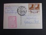 SUDETY, Eger (Cheb), fotopohlednice přepravená vzducholdí 1.Zeppelinlandung im Sudetenland 13.8.39,frankováno let. zn. 2x 25 pf., podací raz. Frankfurt + červený a černý let. kašet