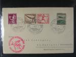 Německo - celistvost s pod. raz. FLUGHAFEN UND LUFTSCHIFFEN 1.8.36 + červený kašet OLYMPIAFAHRT 1936 + přích. raz.