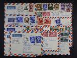 Sestava 10 ks let. R a EXPRES dopisů do ČSR z let 1955- 56, pestré zajímavé frankatury