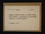 Stretti Viktor, vl. jm. Vítězslav Otakar 1878 - 1957, význačný čes. malíř, grafik a ilustrátor. Vlastnoručně napsané přání na hlavičkovém papíře s datací 7.června 1934