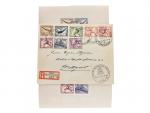 Bl. Mi. 5 + Bl. 6 s pam. olympyjským raz. a R-dopis do Stuttgartu frank zn. Mi. č. 609 - 616 s pod. raz. BERLIN FAHRBARES POSTAMT 15.8.36 + přích. raz.