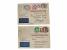 Německo 1870 - 1945 celistvosti - dva R-dopisy do Jižní Ameriky z let 1933 - 34 frank. zn. Mi. č. 379 - 382 dvoupáska), resp. 343, 420, 468, pod. raz. STUTTGART 19.1.1934, resp. 29.12.33 + průch. a přích. raz., zajímavé, dobrá kvalita