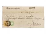 skl. R-dopis do Nového Jičína z r. 1865 frank. smíš. frankaturou emisí 1863 - 1863/64 na přední straně zn. Fe. č. 25, 30, na zadní str. zn. Fe. č. 25, 26, 30 - při otevírání přetrženy - 