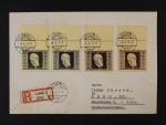 R-dopis do Brna frank. zn. Mi. č. 772 B - 775 B s horními okraji, pod. raz. LEOBEN 1 5.10.46, 1800 EUR