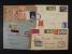 Rakousko II. republika  od roku 1945 - sestava 4 ks dopisů (2x RECO, 2x R-EXPRES) frank mj. zn. Mi. č. 767 - 770, cenzurní pásky a raz., zajímavé