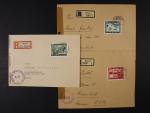 sestava 3 ks R-dopisů do ČSR frank. zn. Mi. č. 768 - 770, cenzurní pásky a raz., přích. raz., zajímavé