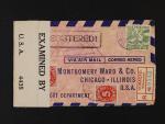 Curacao - let. R-dopis do USA s pod. raz. WILLEMSTAD 8.SEP.42 + přídavný trojúhelníkový let. kašet, cenzurní páska, průch. a přích. raz.