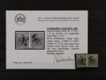 zn. Fe. č. 2 H Ib + Ia černá ve vodorovné dvoupásce (spojené typy), řádk. černé raz. LOREO 6.MAR., atest Ferchenbauer, 375 EUR