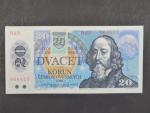 20 Sk/Kčs 1988 s. H 23, kolkovaná, Baj. SK 1, Pi. 15
