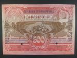 500 Kč 15.4.1919 série 033, bankovní vzor s 3x perf. NEPLATNÉ + 2x perf. otvor, z ministerského alba č.69, mimořádně vzácná