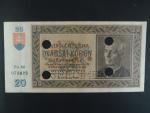 20 Ks 15.9.1939 serie Po 80, perf. SPECIMEN dole + 4x skartační otvor