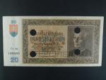 20 Ks 15.9.1939 serie Yz 46, perf. SPECIMEN dole + 4x skartační otvor
