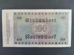 Německo, 100 Rtm 1.11.1923 série A, platná na ČS území, Ro. 159, Ba. D17, dobrá zachovalost