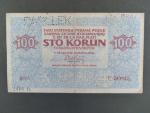 padělek, 100 Kč 15.4.1919 série 0015, dobový tištěný padělek, evidovaný typ 9 číslo 50, perf. PADĚLEK, velmi zdařilý padělek včetně průsvitky, bez přímého porovnání s originálem téměř nerozeznatelný