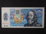 20 Sk/Kčs 1988 s. H 21, kolkovaná, Baj. SK 1, Pi. 15