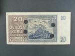20 Ks 15.9.1939 serie Xy 44, perf. SPECIMEN dole + 4x skartační otvor