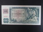 100 Kč 1961 s. D 22, kolek, vodoznaková výztuž na líci