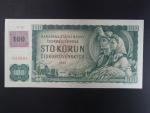 100 Kč 1961 s. R 56, kolek, úzký číslovač 1a,  Baj. CZ 1b3, Pi. 1