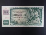 100 Kč 1961 s. X 40 (velká průsvitka) I.vydání, kolek, Baj. CZ 1d, Pi. 1 