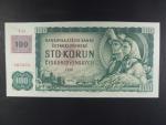 100 Kč 1961 s. T 28, kolek, Baj. CZ 1b, Pi. 1