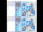 50 Sk 1.8.1993 s. A, nerozstřižené 2ks, Baj. SK 6b, Pi. 21a