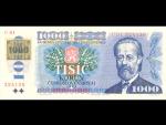 1000 Kc 1985 s. U, kolek lepený, Baj. CZ 3b, Pi. 3
