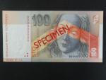 anulát - 100 Sk 1.7.1996 série D 00000000, číslo 704 s přetiskem SPECIMEN, Ba. SK 8b, Pi. 25s