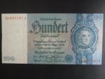 Německo, 100 RM 1935 série Q, mírové vydání, podtiskové písmeno G