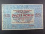 20 K 1919 poukázka království českého, nevydaná, oboustranná
