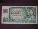 100 Kč 1961 s. C, kolek, Baj. CZ 1a, Pi. 1