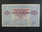 100 Kč 15.4.1919 série 0012, nádherná kvalite, nepatrný ohyb, Ba. 12, Pi. 11a