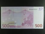 500 Euro 2002 s.X, Německo, podpis Willema F. Duisenberga, R002 tiskárna Bundesdruckerei, Německo