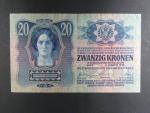 20 K 2.1.1913, Kolkovaná, I. vydání, padělaný kolek se škrtem ink. tužkou