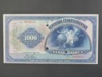 1000 Kč 15.4.1919 serie D bankovní vzor s per. NEPLATNÉ + SPECIMEN + 2x perf. otvor, Ba.14, Pi. 13s, Ka. 8g
